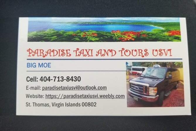 PARADISE TAXI & TOURS USVI-St. Thomas- Airport Transfer to Ritz Carlton Elysian - Key things to know before you go