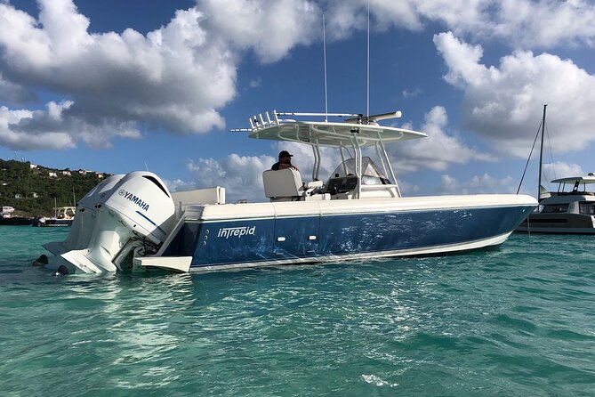 St Thomas Full-Day Boat Rental 37' Intrepid Powerboat - 9:00 am start and a flexible day plan with your captain
